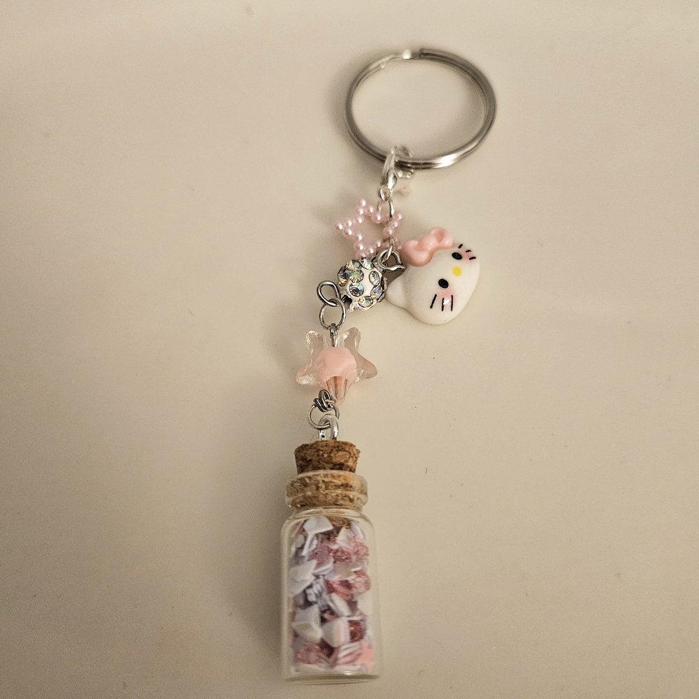 Pink Hello Kitty Bottle Keychain